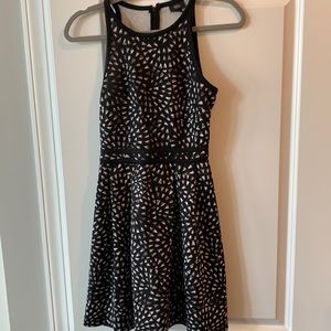Mossimo black white fit and flare dress